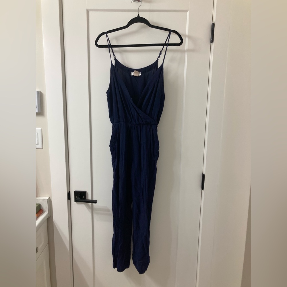 2/$10 navy blue jumpsuit Sz L